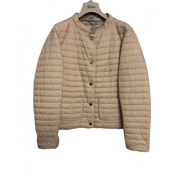 NEW HERNO women's matte & shiny jacket in pink